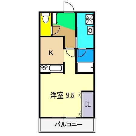 クローバー南川添の物件間取画像